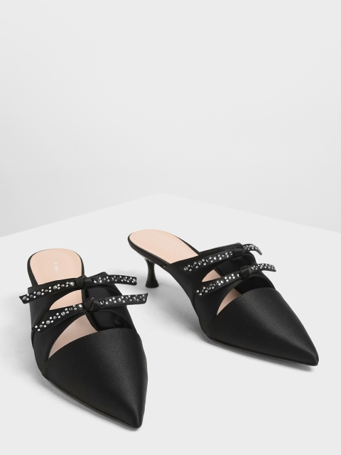 

CHARLES & KEITH Women Black Embellished Pumps