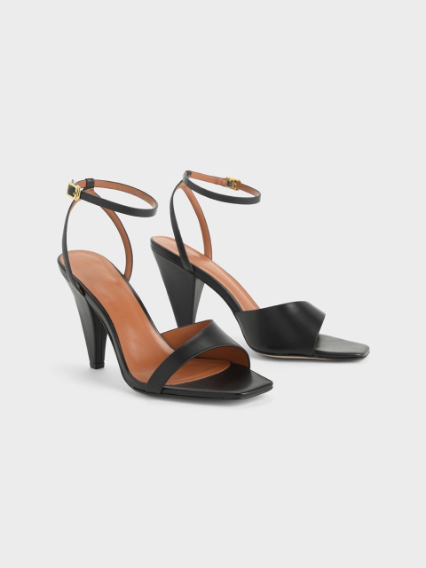 

CHARLES & KEITH Women Black Solid Sandals