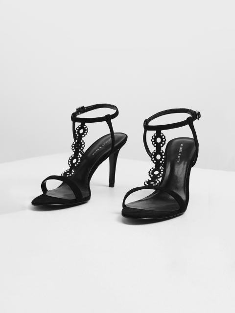

CHARLES & KEITH Women Black Solid Sandals
