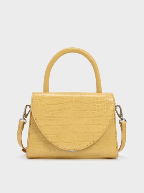 

CHARLES & KEITH Yellow Textured Handheld Bag