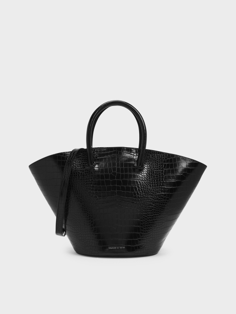 

CHARLES & KEITH Black Solid Handheld Bag