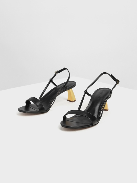 

CHARLES & KEITH Women Black Solid Sandals