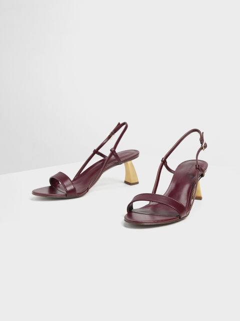

CHARLES & KEITH Women Burgundy Solid Heels