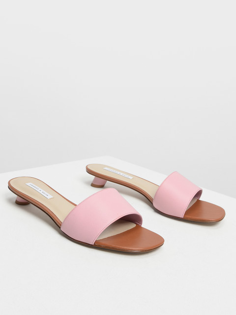 

CHARLES & KEITH Women Pink Solid Mules