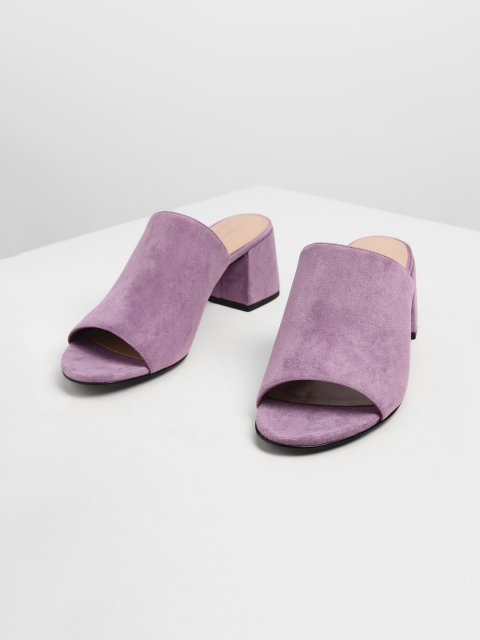 

CHARLES & KEITH Women Violet Solid Mules