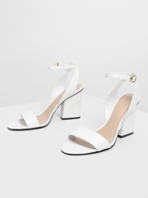

CHARLES & KEITH Women White Solid Sandals