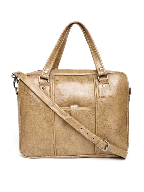 

Gauge Machine Men Tan Brown Textured Laptop Bag