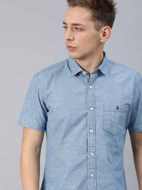 

Louis Philippe Jeans Men Blue Slim Fit Solid Casual Shirt