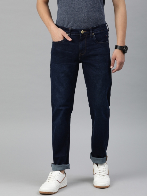 

Louis Philippe Jeans Men Blue Matt Slim Fit Low-Rise Clean Look Stretchable Jeans