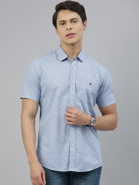 

Louis Philippe Jeans Men Blue & White Slim Fit Printed Casual Shirt