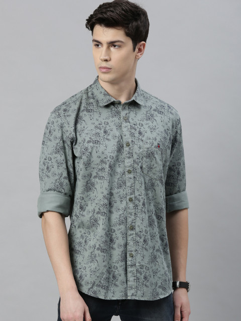 

Louis Philippe Jeans Men Grey Slim Fit Printed Casual Shirt