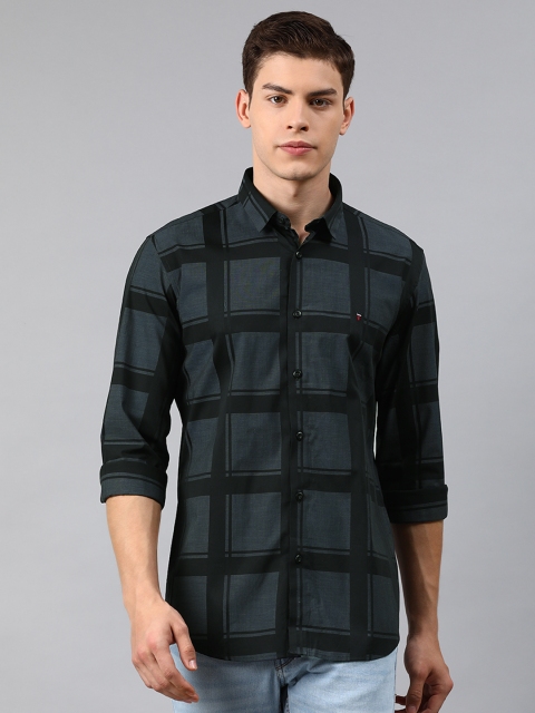 

Louis Philippe Jeans Men Black & Grey Slim Fit Checked Casual Shirt