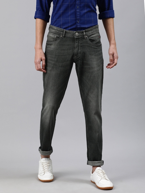 

Louis Philippe Jeans Men Grey Comfy Tapered Fit Low-Rise Clean Look Stretchable Jeans