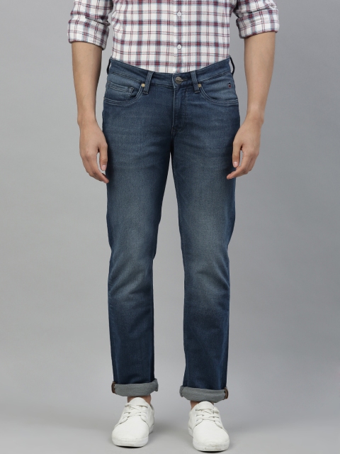

Louis Philippe Jeans Men Blue Matt Slim Fit Low-Rise Clean Look Stretchable Jeans