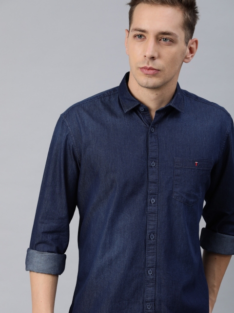 

Louis Philippe Jeans Men Blue Slim Fit Solid Casual Shirt