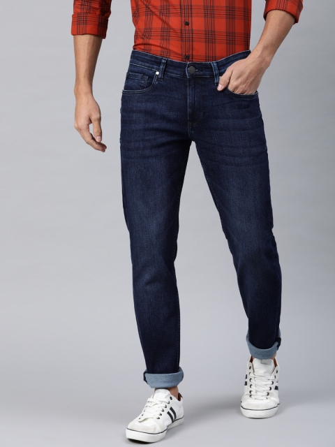 

Louis Philippe Jeans Men Blue Matt Slim Fit Low-Rise Clean Look Stretchable Jeans