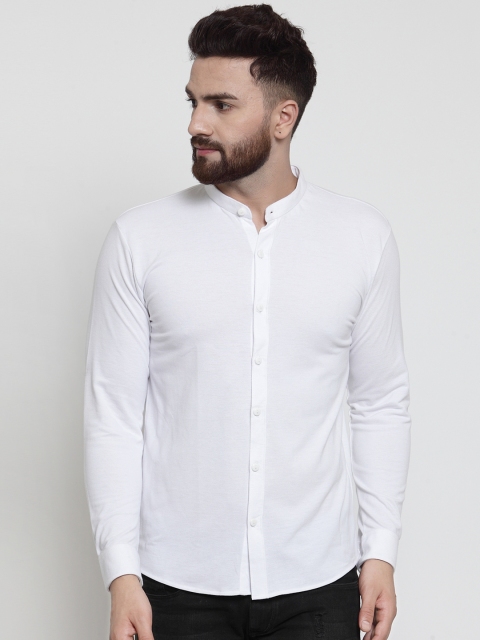 

WILD WEST Men White Regular Fit Solid Casual Shirt