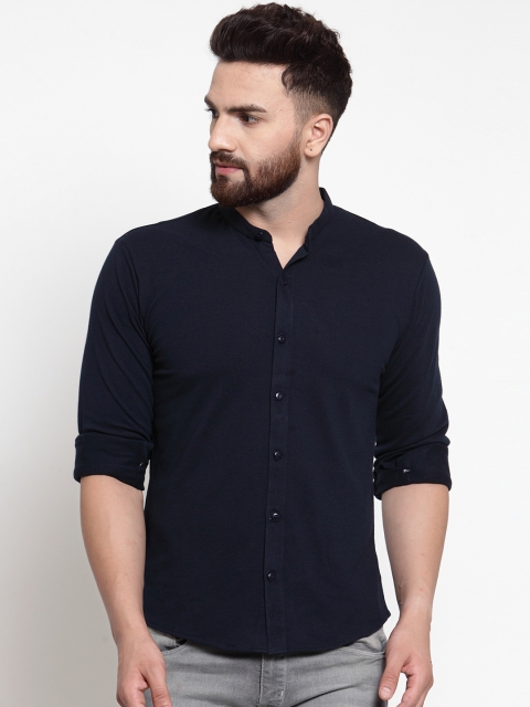 

WILD WEST Men Navy Blue Regular Fit Solid Casual Shirt