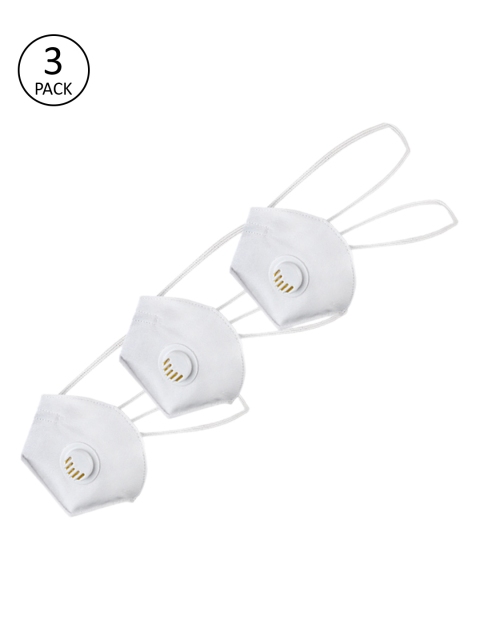 

yelloe Adults White Pack of 3 Reusable 5-Layers Mask With Respirator