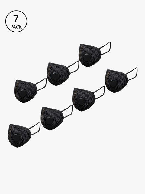 

yelloe Unisex 7 Pcs 3 Ply Outdoor Mask, Black