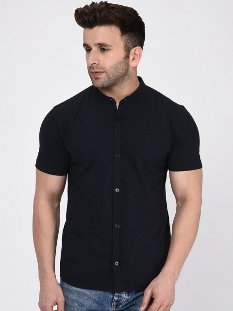 

WILD WEST Men Navy Blue Regular Fit Solid Casual Shirt