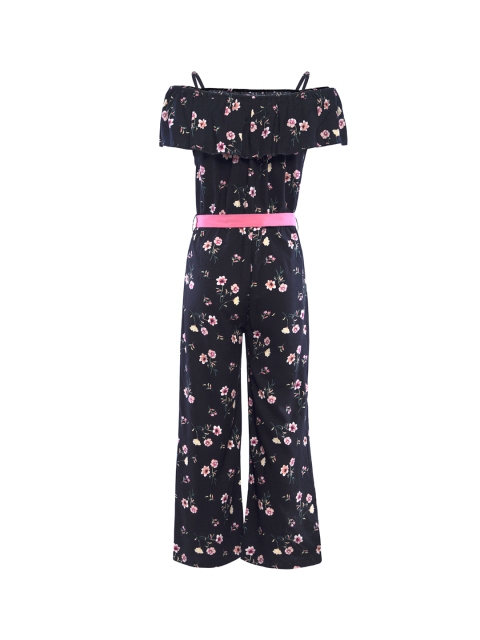 

Stylo Bug Girls Black & Pink Printed Basic Jumpsuit