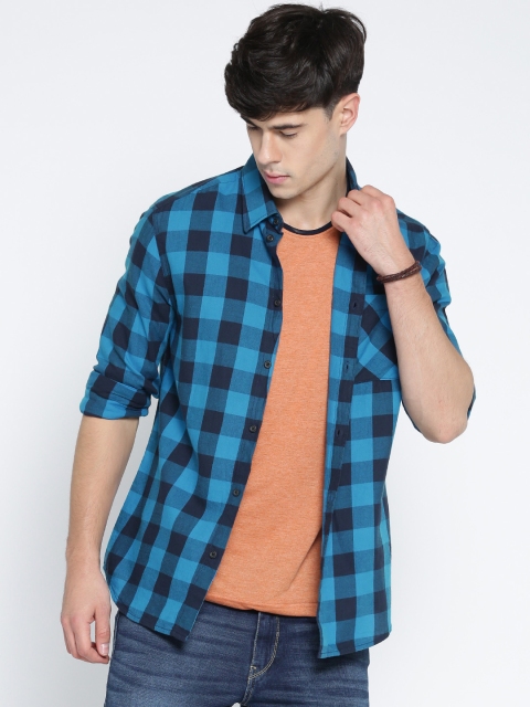 

Jack & Jones Blue Checked Slim Casual Shirt