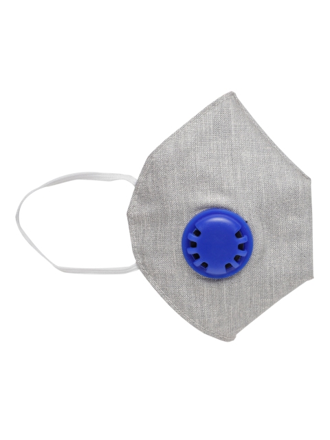 

LUXURAZI Unisex Grey Solid 5-Ply Anti-Dust Valved Reusable Protective Outdoor Mask