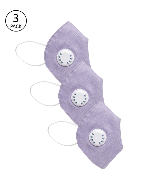 

LUXURAZI Unisex Pack Of 3 Purple 5-Ply Certified Protective Masks