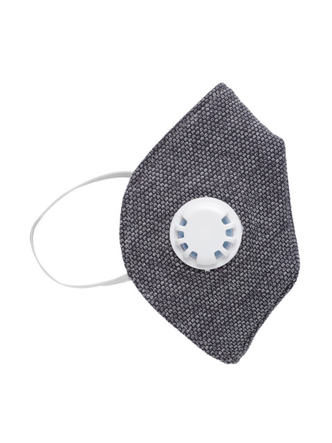 

LUXURAZI Unisex Grey Self-Design 5-Ply Anti-Dust Valved Reusable Protective Fashion Mask