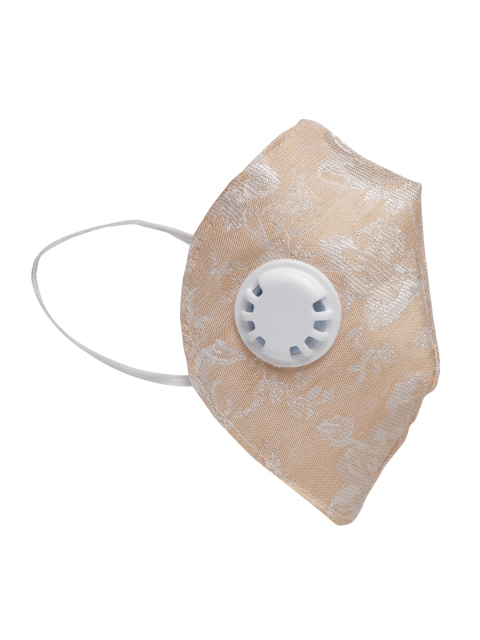 

LUXURAZI Unisex Beige Self-Design 5-Ply Anti-Dust Valved Reusable Protective Fashion Mask