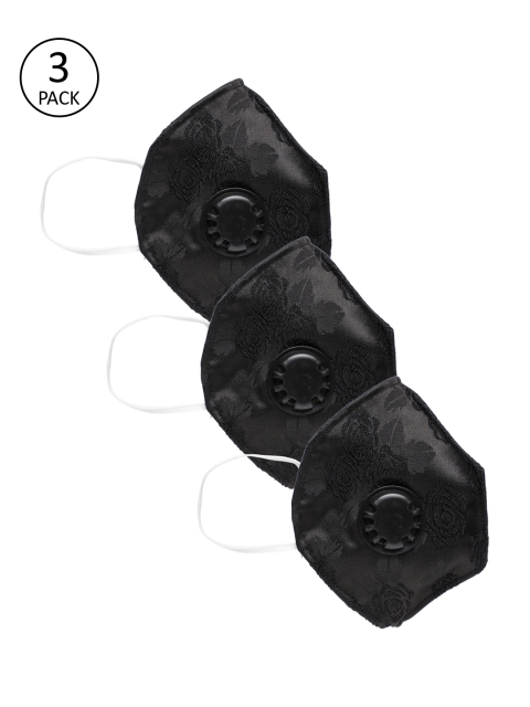 

LUXURAZI Unisex Black Pack Of 3 Reusable 5 Layers Outdoor Mask