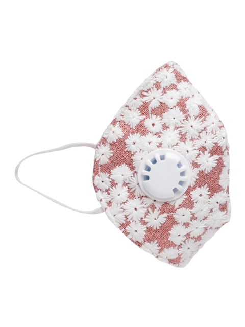 

LUXURAZI Unisex White & Red 5 Ply Valved Protective Mask