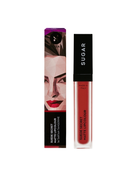 

SUGAR Suede Secret Matte Lipcolour - 14 Tartan Tangerine (Orange With Hints Of Red)