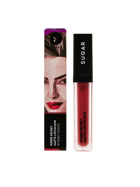 

SUGAR Suede Secret Matte Lipcolour - 19 Terry Tomato (Bright Red With Hints Of Orange)