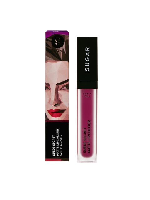 

SUGAR Women Suede Secret Matte Lipcolour - 16 Silk Sangria (Magenta Purple) 6 ml
