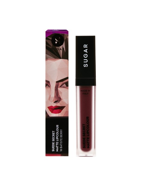 

SUGAR Women Suede Secret Matte Lipcolour - 18 Batiste Berry 6 ml, Brown