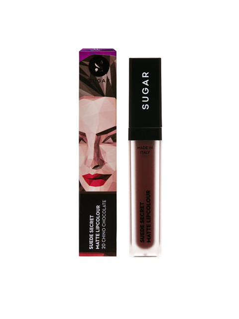

SUGAR Women Suede Secret Matte Lipcolour - 20 Chino Chocolate (Deep Brown) 6 ml