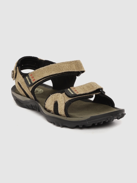 

Woodland Men Khaki Leather Comfort Sandals
