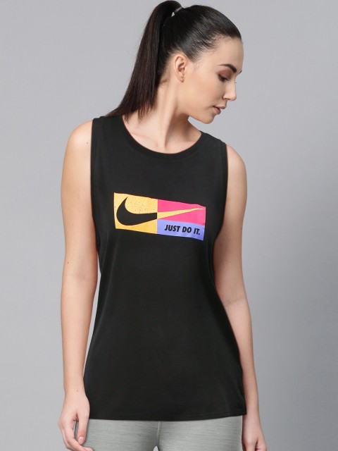 

Nike Women Black & Yellow Dry Tank Dfc Icon Clas Solid Training Top