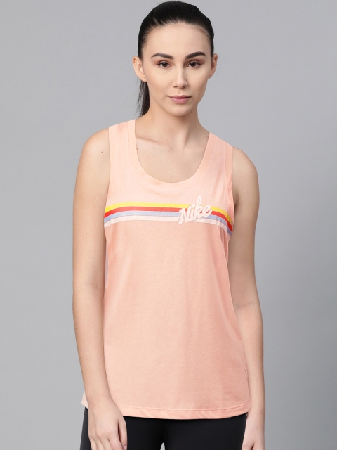 

Nike Women Peach-Coloured Nsw Tank Core Hbr Solid Tank Top