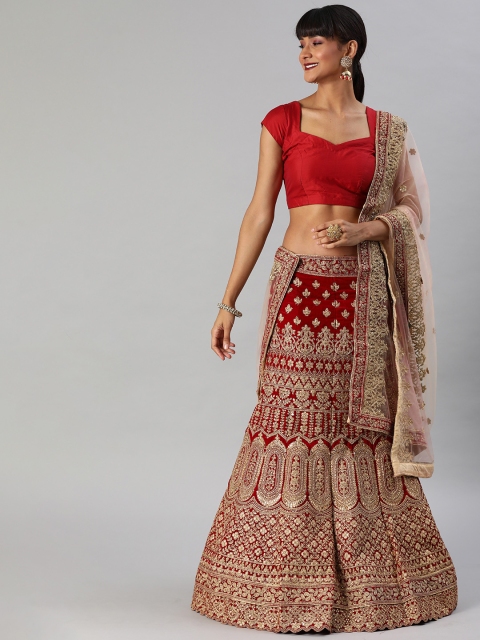 

SHAVYA Maroon Ready to Wear Lehenga & Blouse with Dupatta