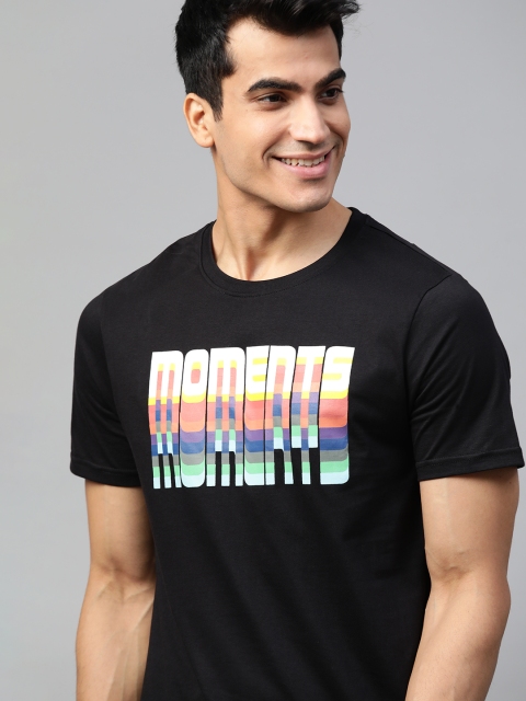 

Mast & Harbour Men Black Printed Round Neck T-shirt