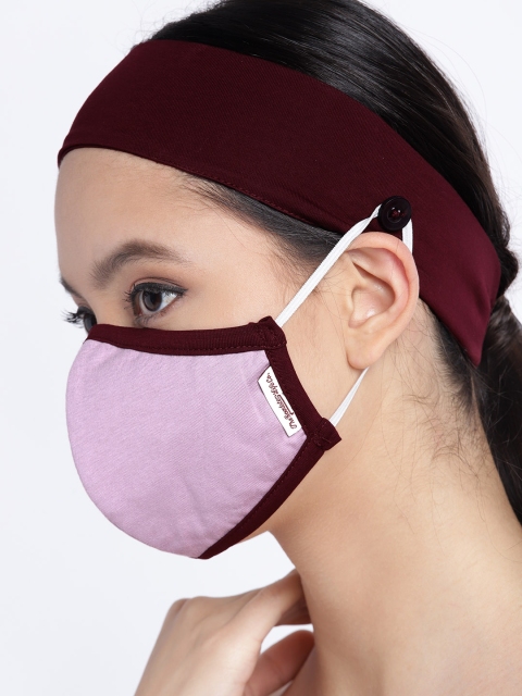 

Roadster Women Burgundy 3-Ply Reusable Anti-Microbial Outdoor Mask with Headband