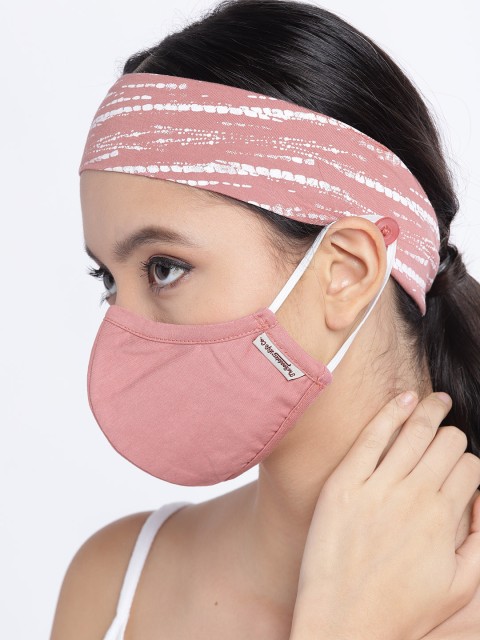 

Roadster Women Pink 3-Ply Reusable Anti-Microbial Outdoor Mask with Printed Headband
