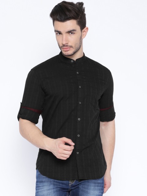 

Highlander Black Slim Casual Shirt