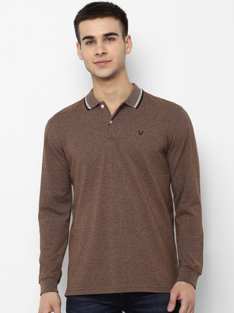 

Allen Solly Men Brown Solid Polo Collar T-shirt