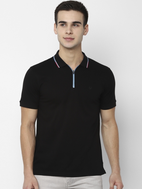 

Allen Solly Men Black Solid Polo Collar T-shirt