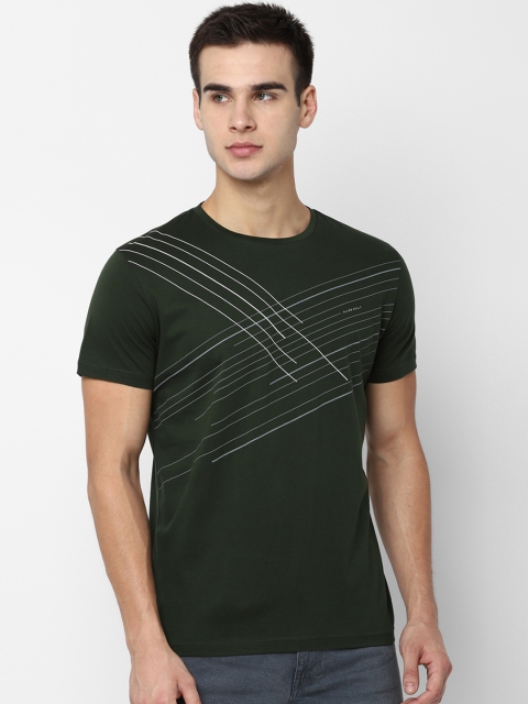 

Allen Solly Sport Men Olive Green Printed Round Neck T-shirt