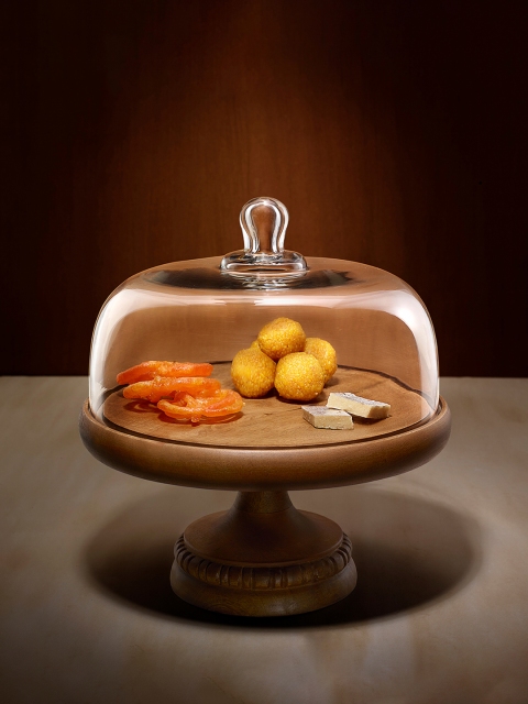 

ellementry Transparent and Brown Solid Classic Glass Cloche With Wooden Base